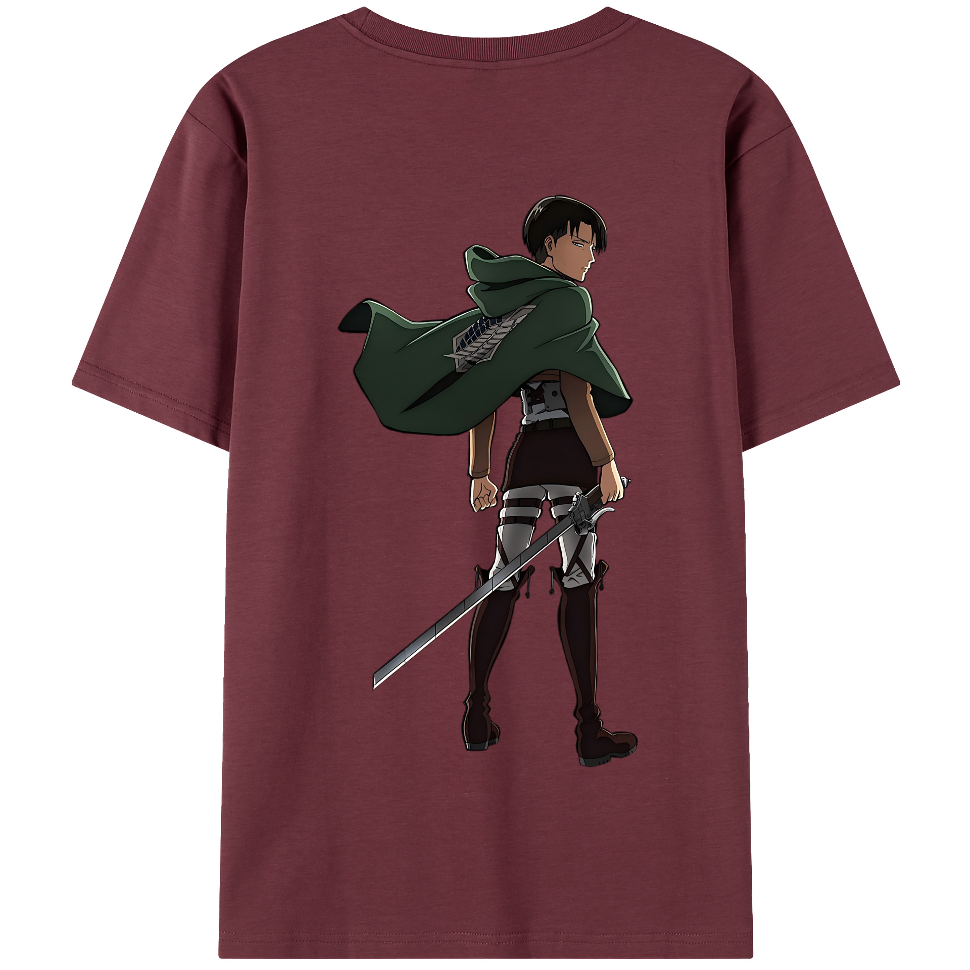 （画像用） 進撃の巨人 リヴァイ·アッカーマン Attack on Titan Levi Ackerman 綿100％半袖Tシャツ（背面プリント）